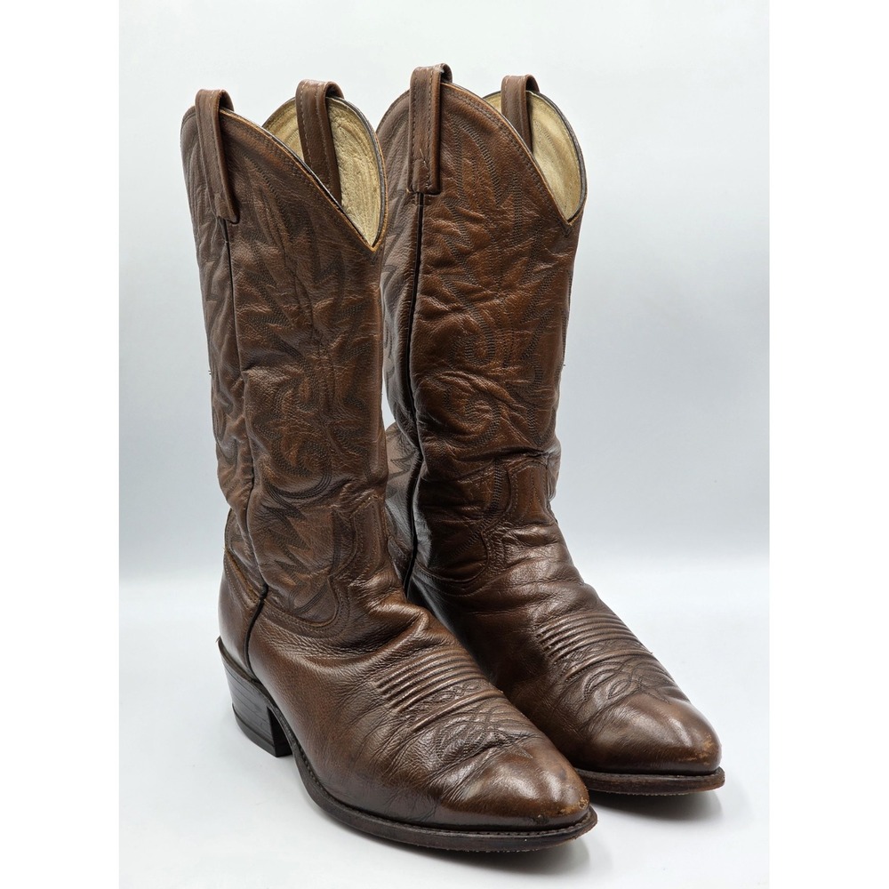 Dan Post Milwaukee 111R Cowboy Boots Mens 8 EW Extra Wide Brown Leather Western